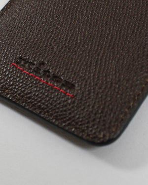 Kiton Credit Card Holder Brown Grain Laether