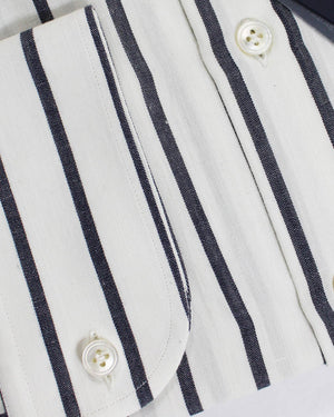 Lardini Dress Shirt Striped Design Spread Collar