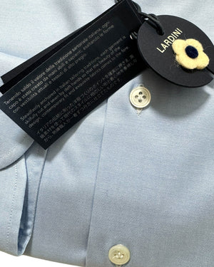 Lardini Dress Shirt Blue - Spread Collar 45 - 18 SALE