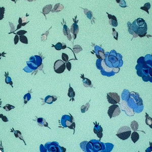 Leonard Paris Tie Mint Green Gray Blue Rose Garden