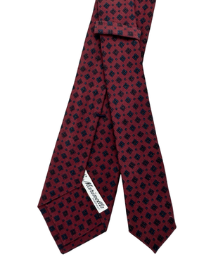 E. Marinella Silk Tie Bordeaux Geometric