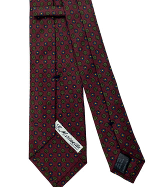E. Marinella Silk Tie Maroon Geometric