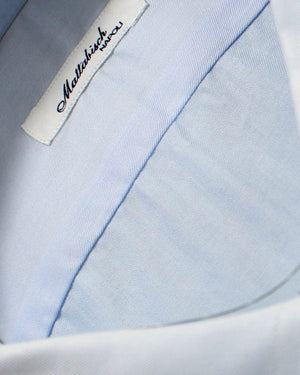 Mattabisch Dress Shirt Solid Blue - Sartorial 42 - 16 1/2