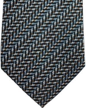 Missoni Tie Gray Blue Brown Herringbone
