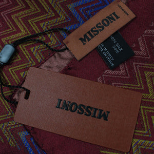 Missoni Silk Pocket Square Brown Herringbone Design SALE