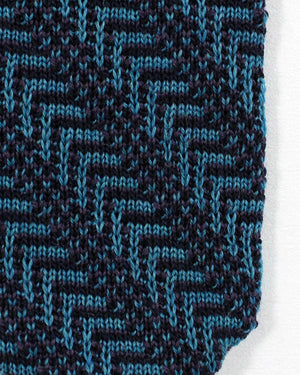 Missoni Knitted Tie Midnight Blue Black - Wool Silk