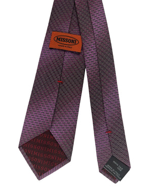 Missoni Silk Tie Purple Striped Pattern