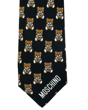 Moschino Skinny Tie Black Toy Bear Design SALE