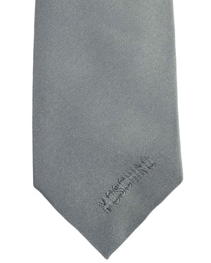 Moschino Silk Tie Solid Gray & Logo