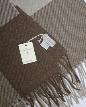 Tessitura Di Novara Cashmere Throw Blanket Brown Beige - Zegna Fabrics SALE