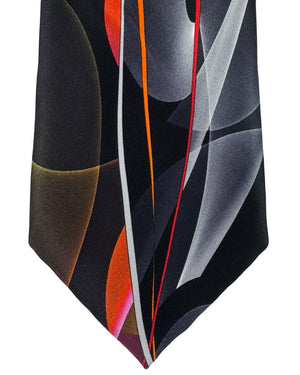 Vitaliano Pancaldi Silk Tie Black Gray Maroon Abstract