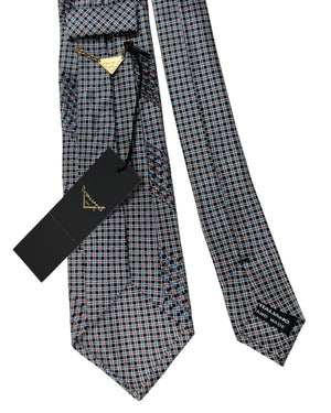 Vitaliano Pancaldi Pleated Silk Tie Black Gray Red Royal Blue - SALE