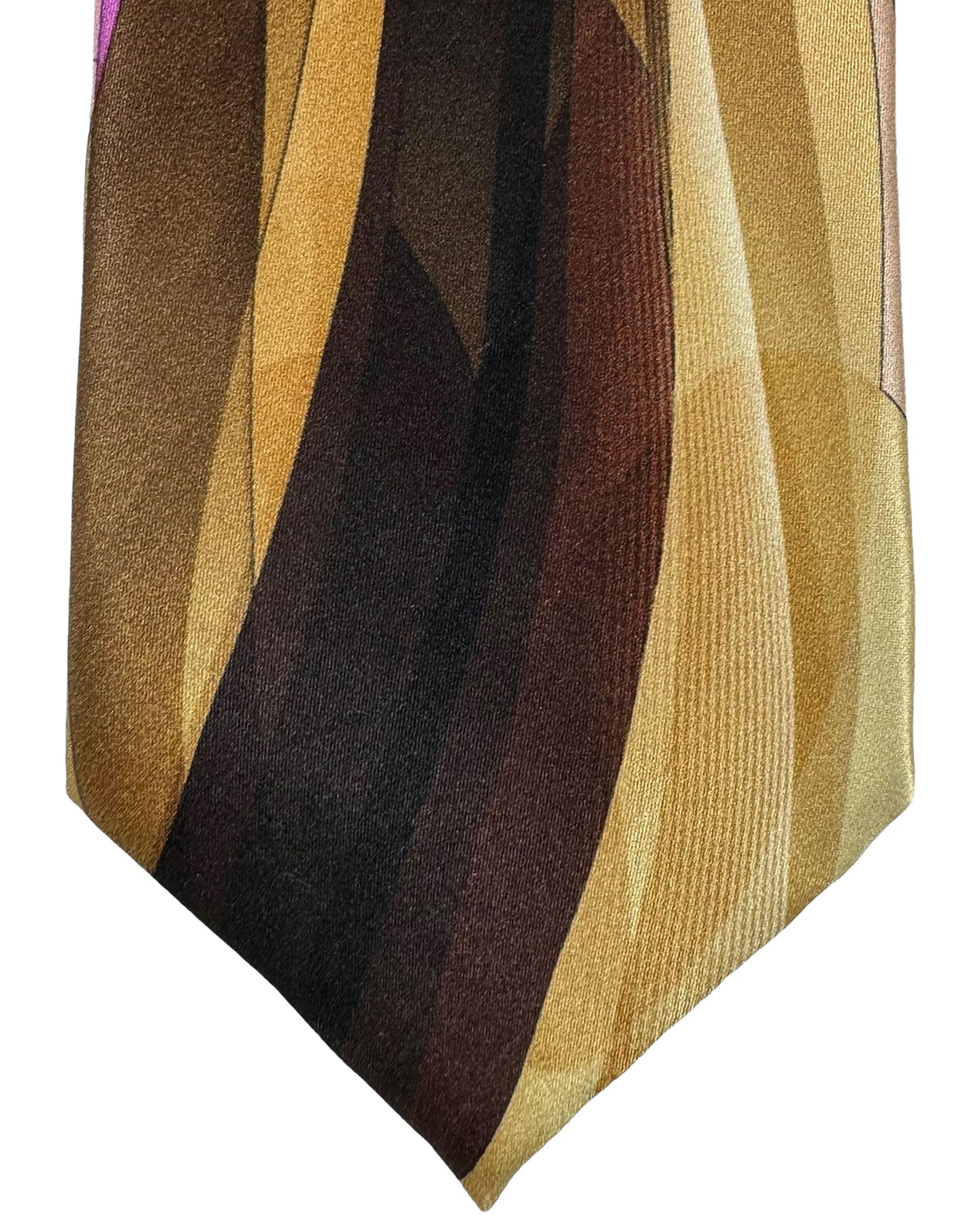 Vitaliano Pancaldi Silk Tie Brown Cream Swirl Design