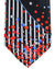 Vitaliano Pancaldi Silk Tie Black Red Blue Verical Stripes Dots Design