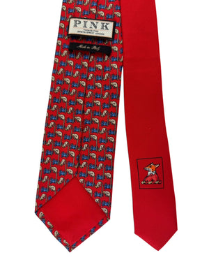 Thomas Pink Tie Red Monkey Novelty Design