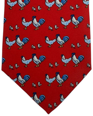 Thomas Pink Tie Red Rooster Novelty Design