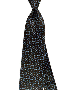 Stefano Ricci Silk Tie Brown Blue Diamond Pattern