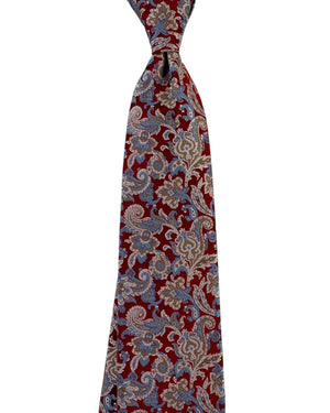 Stefano Ricci Silk Tie Midnight Red Blue Paisley Floral Pattern