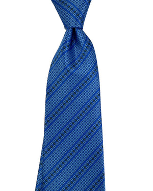 Stefano Ricci Tie Bright Blue With Geometric Stripe