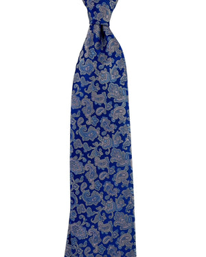 Stefano Ricci Silk Tie Blue Paisley Floral Pattern