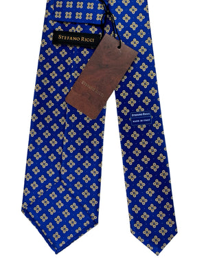 Stefano Ricci Tie Royal Blue Gold Medallion