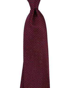 Stefano Ricci Tie Midnight Red Micro Geometric Pattern