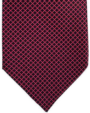 Stefano Ricci Tie Midnight Red Micro Geometric Pattern