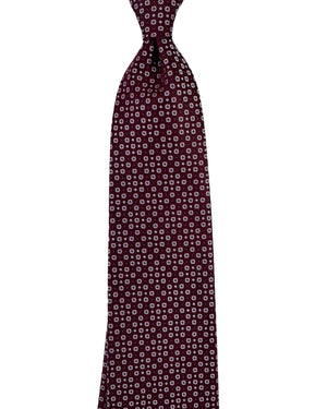 Stefano Ricci Tie Maroon Mini Flowers New
