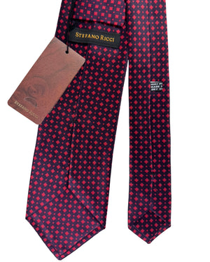 Stefano Ricci Tie Black And Red Medallion Pattern