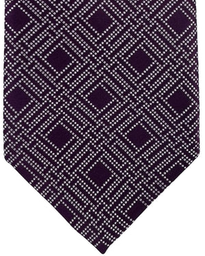 Stefano Ricci Tie Maroon Geometric Diamond Pattern
