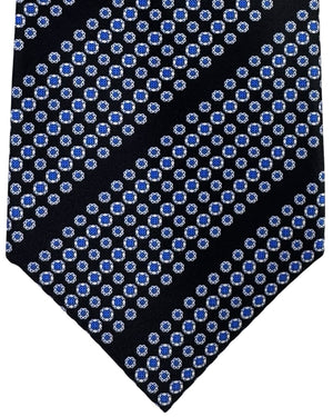 Stefano Ricci Tie Black And Blue Floral Medallion