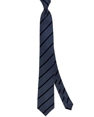 Stefano Ricci Tie Black And Blue Floral Medallion