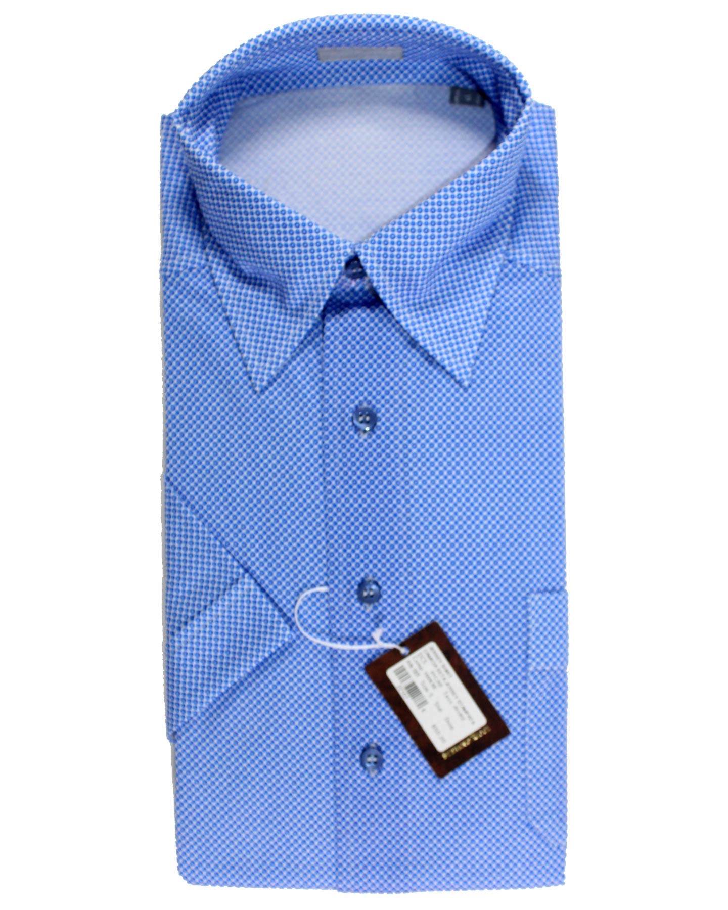Stefano Ricci Short Sleeve Shirt Royal Blue Pattern - S