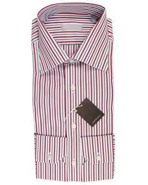 Stefano Ricci Dress Shirt White Burgundy