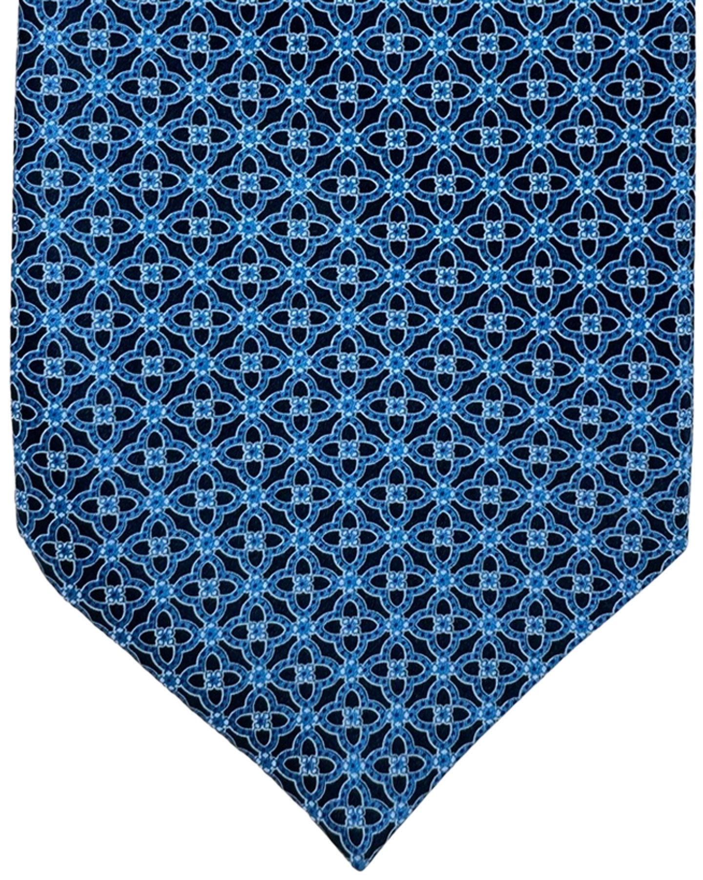 Stefano Ricci Silk Tie Royal Blue Medallions Design