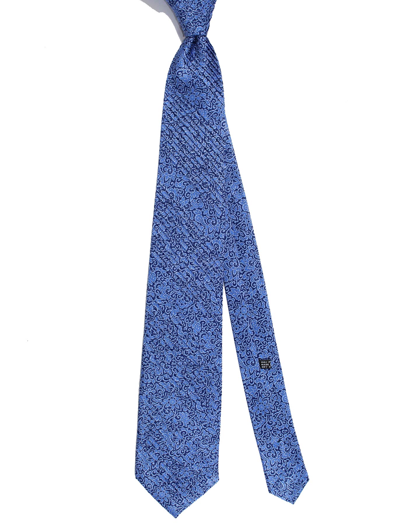 Stefano Ricci Tie Navy Blue Ornamental - Pleated Silk