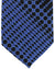 Stefano Ricci Pleated Silk Tie Black Royal Blue Medallions Design