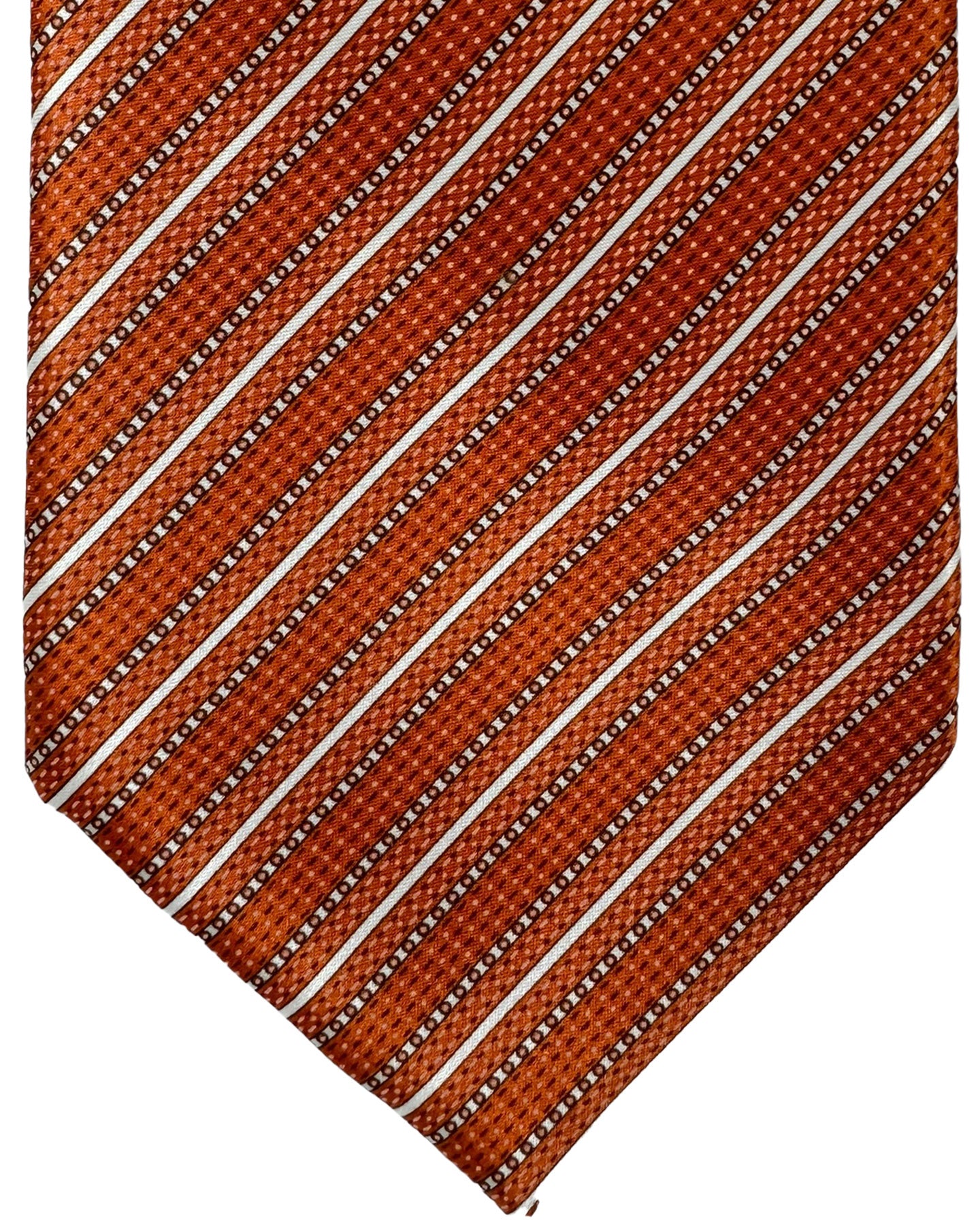 Stefano Ricci Silk Tie Orange Stripes Design