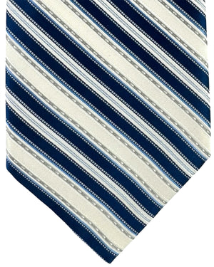 Stefano Ricci Silk Tie Navy Stripes Pattern