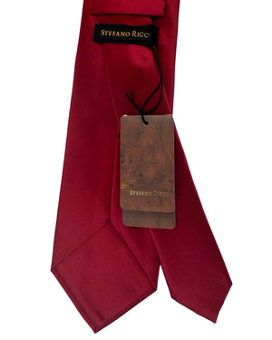 Stefano Ricci Silk Tie Solid Bordeaux
