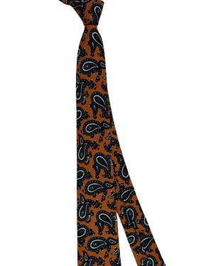 Sartorio Napoli Tie Brown Black Paisley