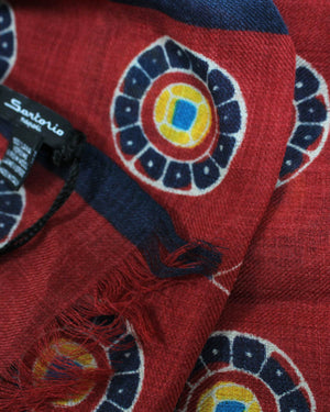 Sartorio Scarf Bordeaux Navy - Luxury Wool Shawl SALE