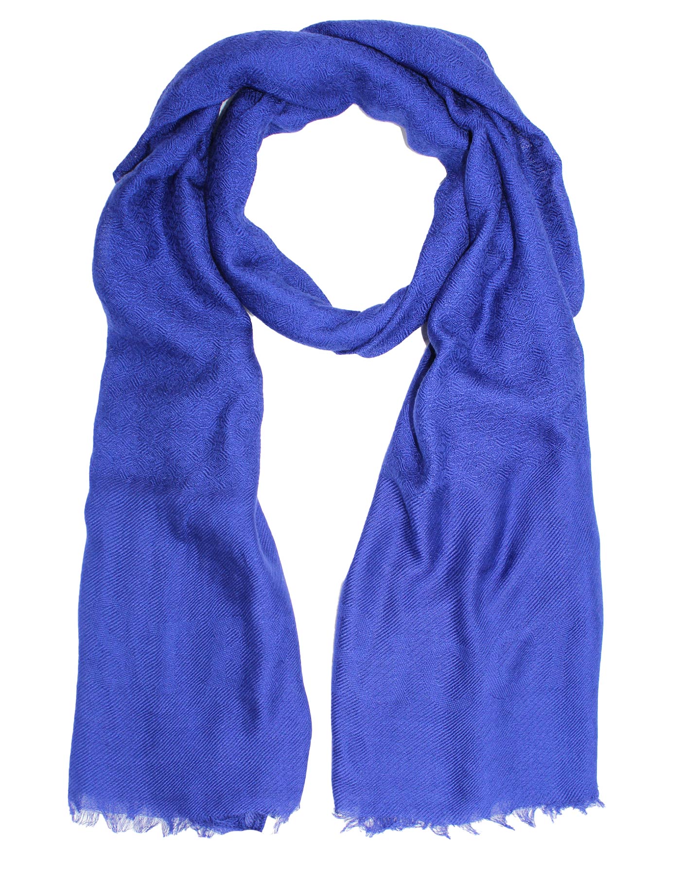 Stefano Ricci Scarf Royal Blue Pattern - Luxury Cotton Silk Shawl