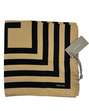 Tom Ford Silk Pocket Square Caramel Black Design