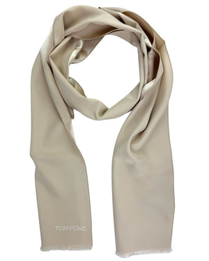 Tom Ford Silk Scarf Cream Shawl