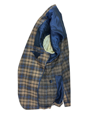 Cesare Attolini Cashmere Sport Coat Brown Plaid Check Blazer EU 48/ US 38 SALE