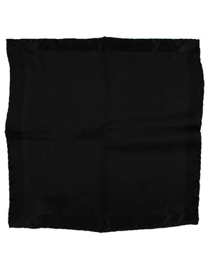 Tom Ford Silk Pocket Square Black Solid Design