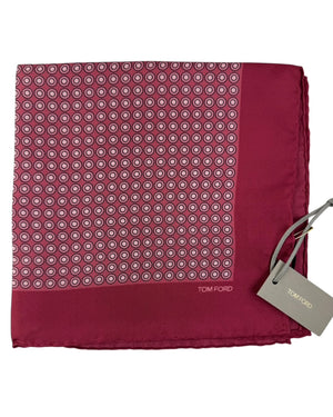 Tom Ford Silk Pocket Square Fuchsia Dots