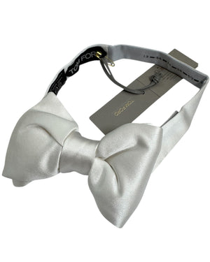 Tom Ford Silk Bow Tie Ivory White