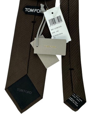 Tom Ford Silk Tie Brown Diagonal Rib
